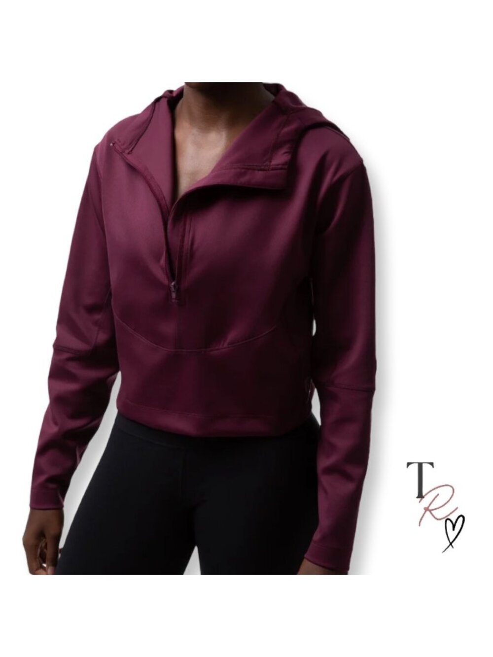 Born Primitive NWOT Convertible Pullover Cropped Hoodie Sangria Red Size Small